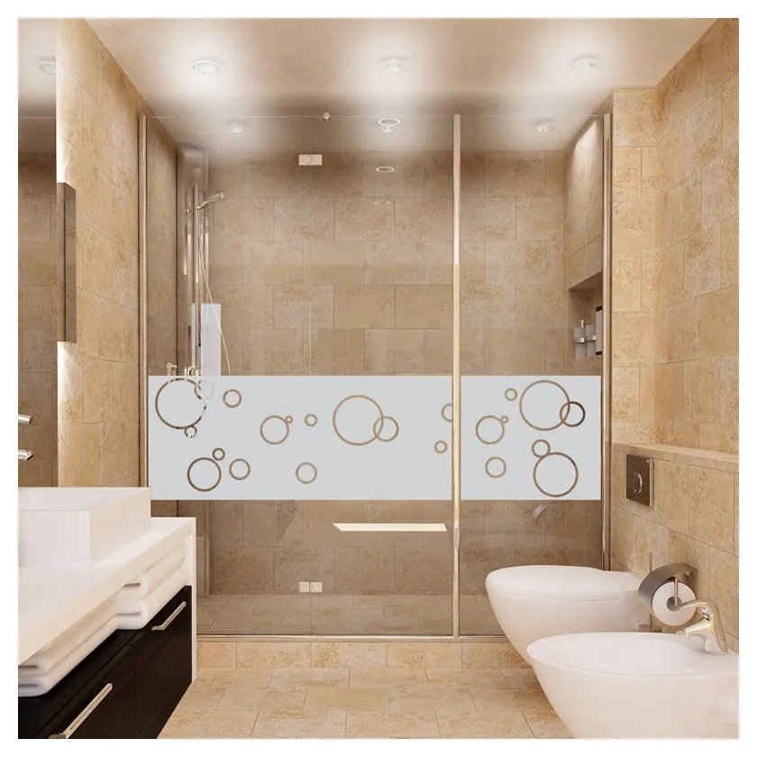 Autocolant rezistent la apă, pentru cabina de duș, Ambiance Bubbles