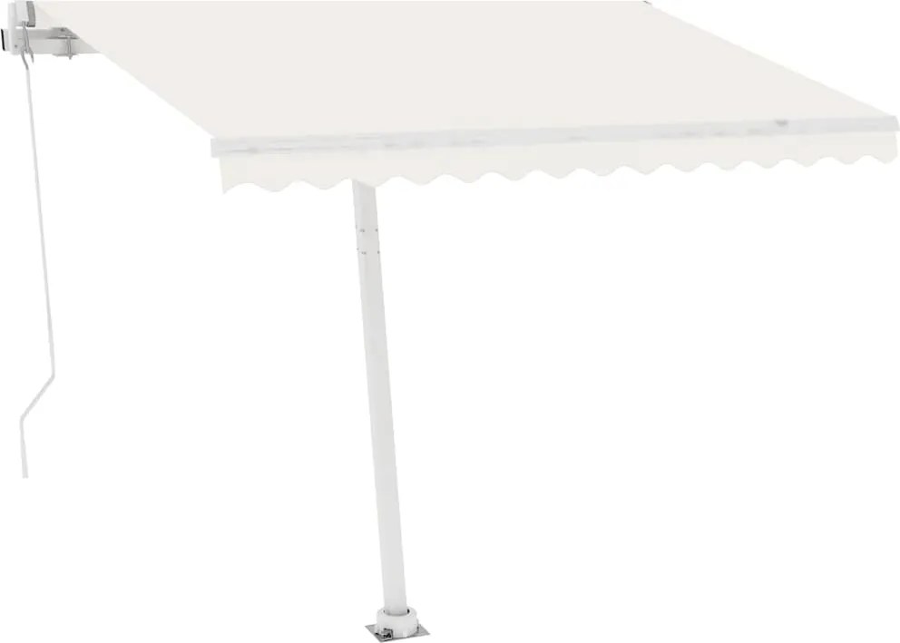 vidaXL Copertină retractabilă manual, crem, 300x250 cm