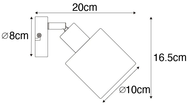 Plafoniera neagră reglabilă - Hetta