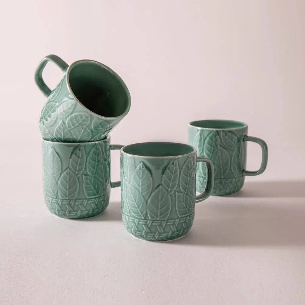 Căni turcoaz 4 buc. din porțelan 400 ml Heath Jade – Ladelle