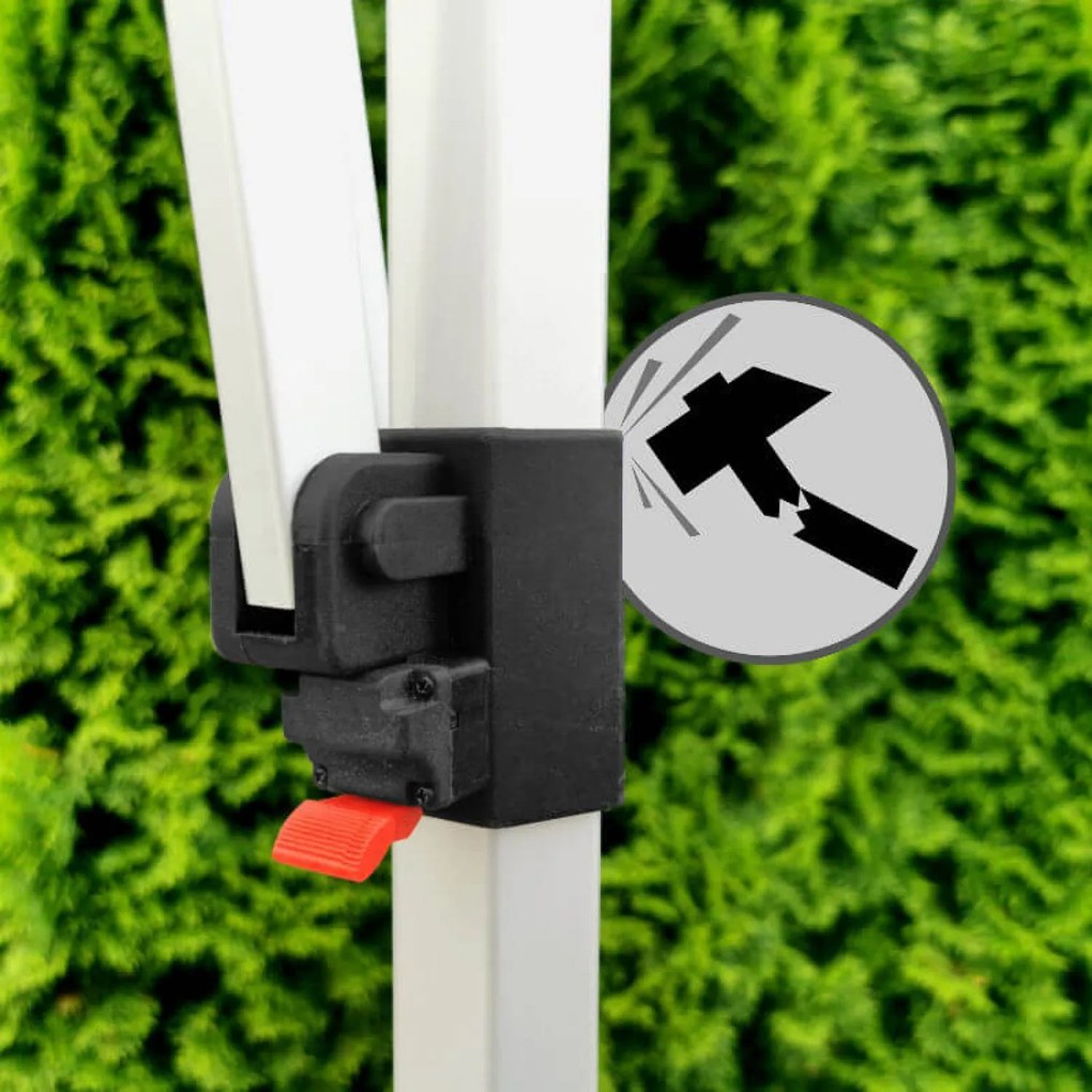 Cort tip foarfecă 3x4,5 m ALU, și pentru motorsport - cu 3 pereți - Alb