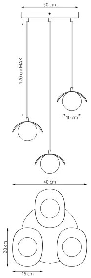 Lustră suspendată pe cablu RITUAL 3xG9/8W/230V albă