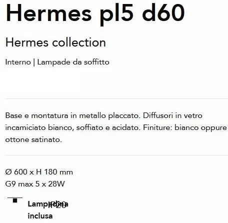 Lustra aplicata stil minimalist Hermes pl5 d60 alba