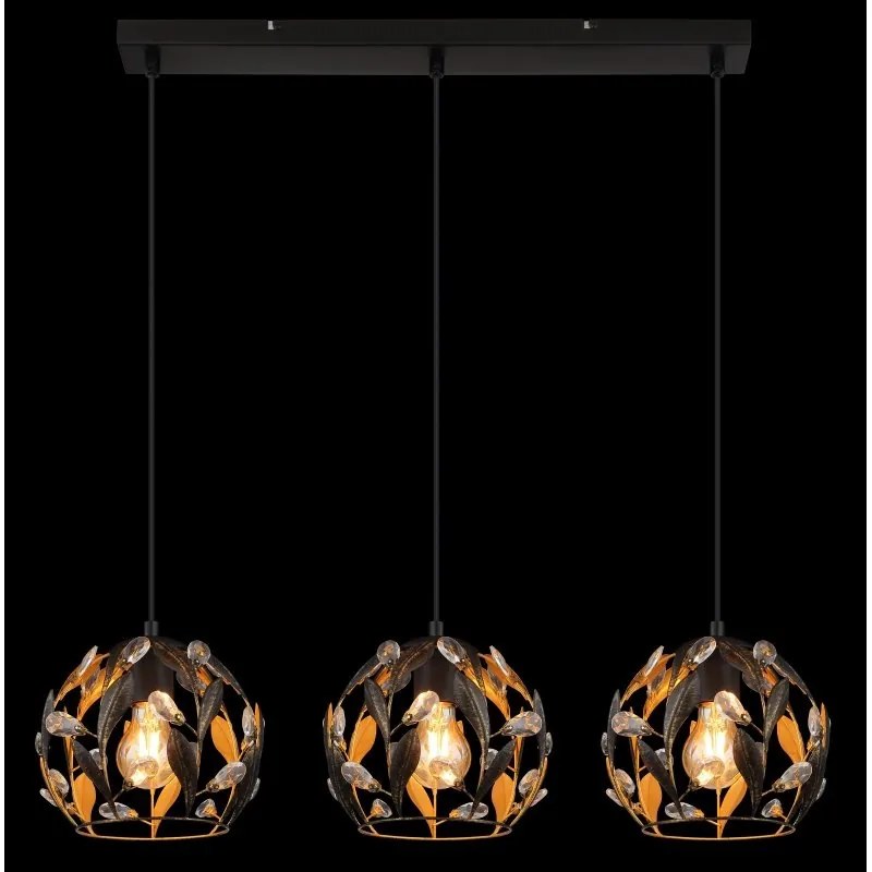 Lustra cu 3 pendule din metal negru MIKA