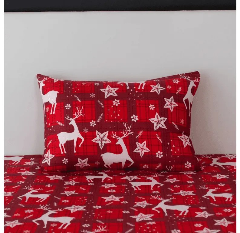 Husa de pernă din microfibra VELVET CHRISTMAS 50x70 cm, roșu