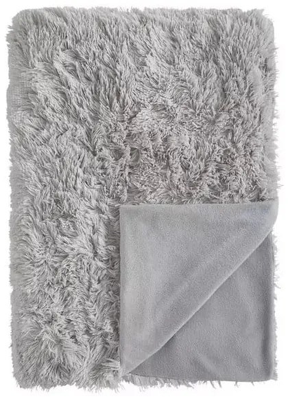 Lenjerie de pat din micropluș gri deschis Catherine Lansfield Cuddly, 135 x 200 cm, gri