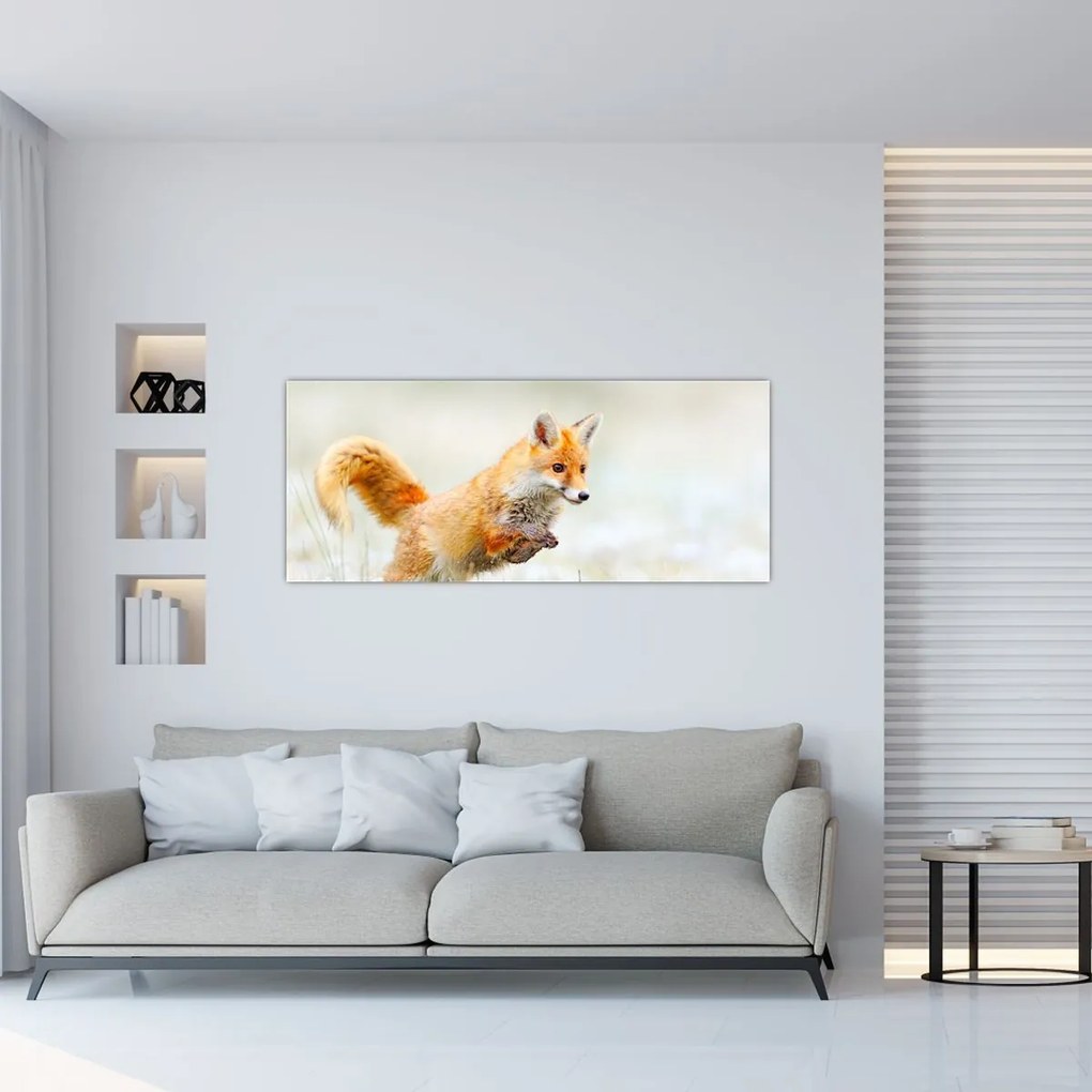 Tablou - Vulpe care sare (120x50 cm)