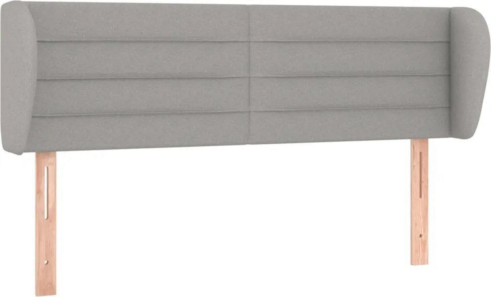 vidaXL Tăblie de pat cu aripioare gri deschis 147x23x78/88 cm textil