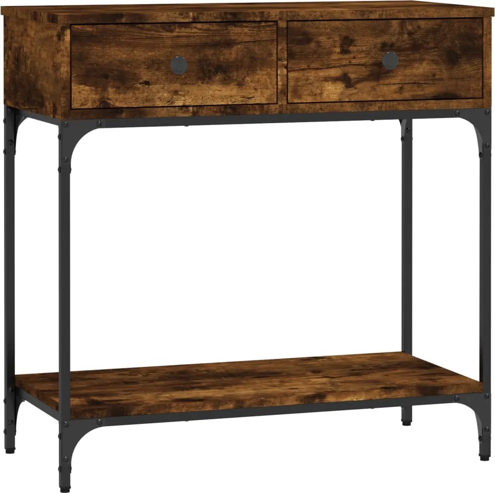 vidaXL Masă consolă, stejar fumuriu, 75x34,5x75 cm, lemn prelucrat