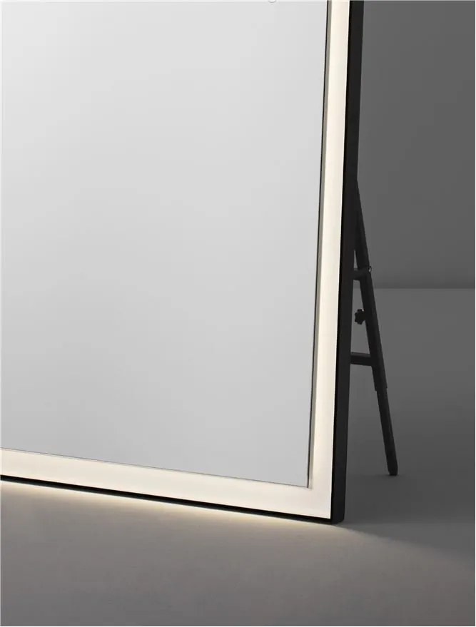 Oglinda baie de perete sau podea cu iluminat LED IP44 Adon, 75x150cm