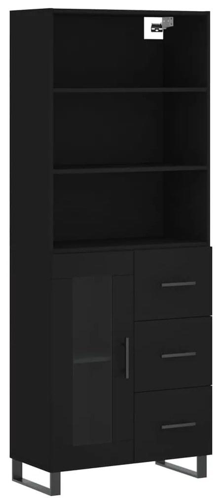 3189534 vidaXL Dulap înalt, negru, 69,5x34x180 cm, lemn compozit