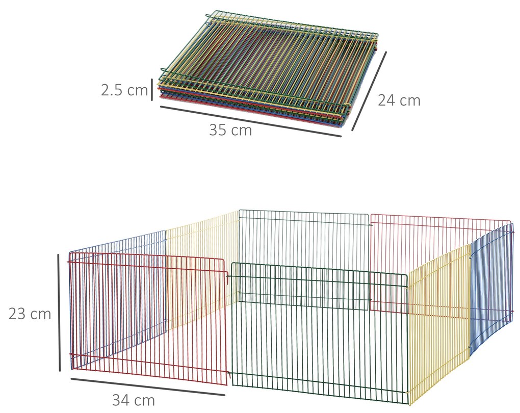 PawHut tarc modular pentru animale mici, 8 piese, 69x69x23cm | AOSOM RO