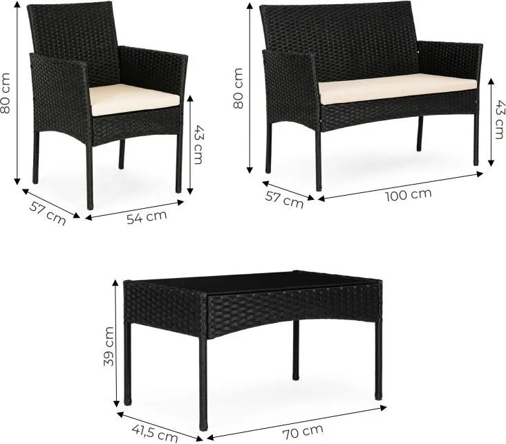 Set din ratan pentru grădină