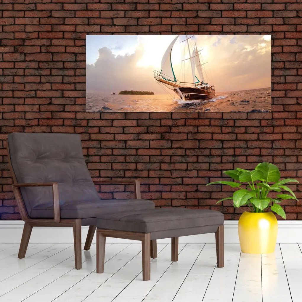 Tablou cu iaht (120x50 cm)
