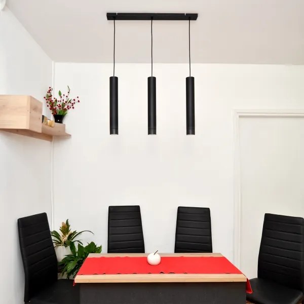 Lustră LED pe cablu TUBA 3xGU10/4,8W/230V neagră