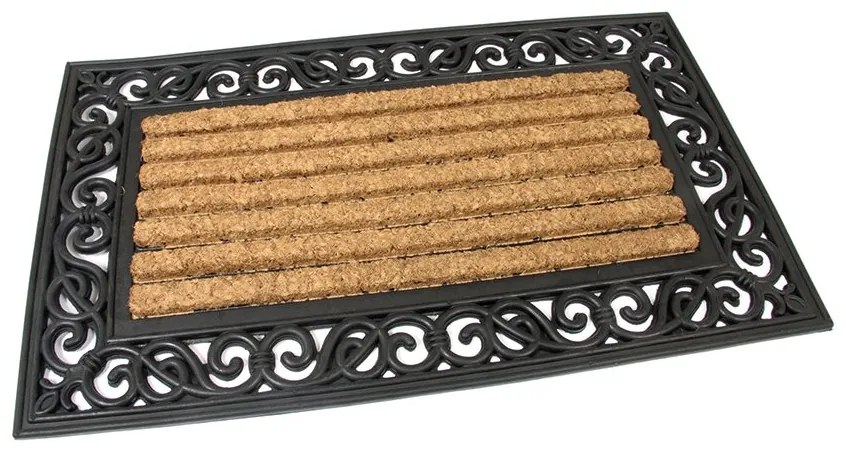 Covoraș de curățat nucă de cocos Stripes Deco 45 x 75 x 2,1 cm, maro