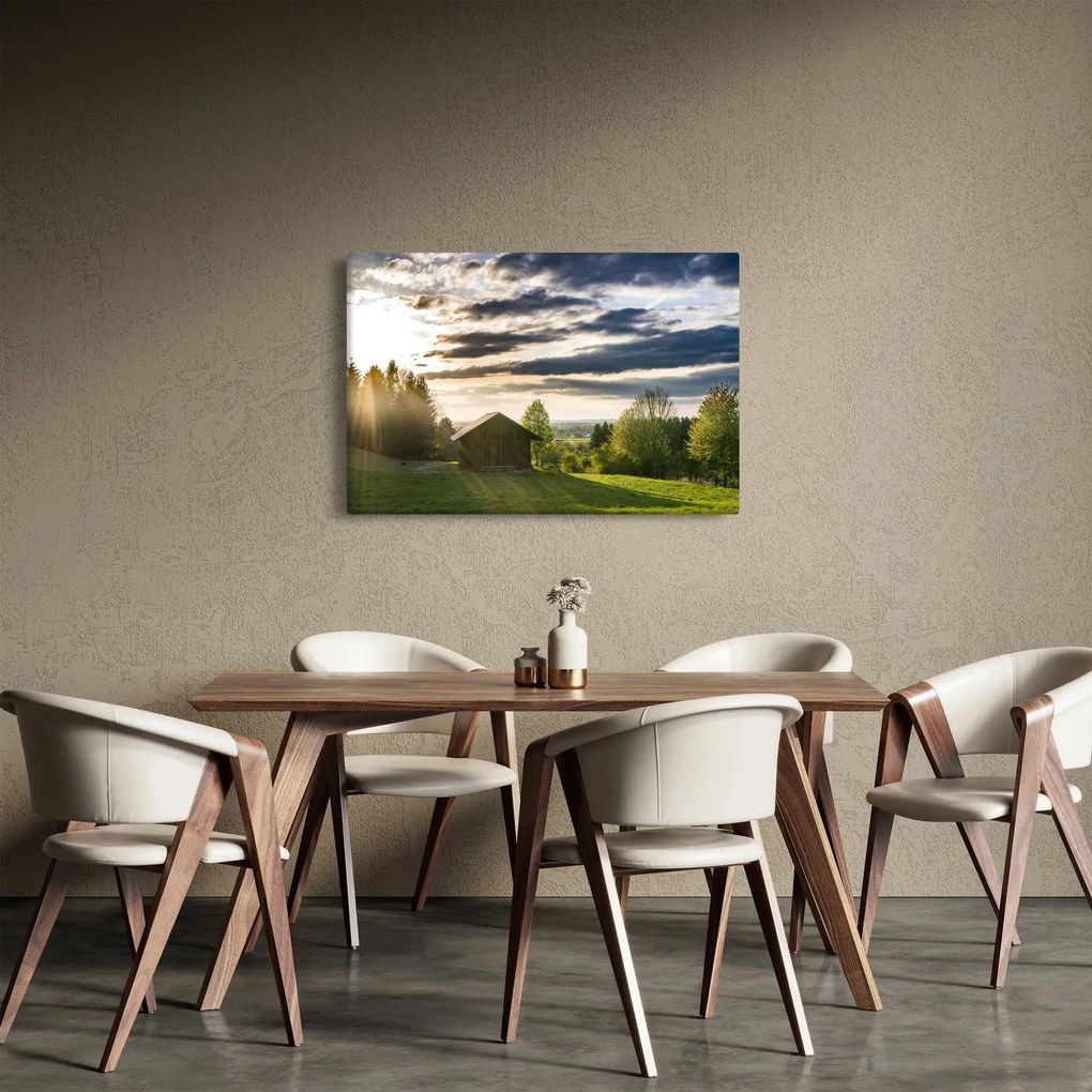 Tablou cabana în pădure (90x60 cm)