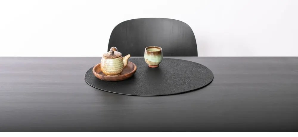 Suport farfurie din imitație de piele ZicZac Troja, 33 x 45 cm, negru