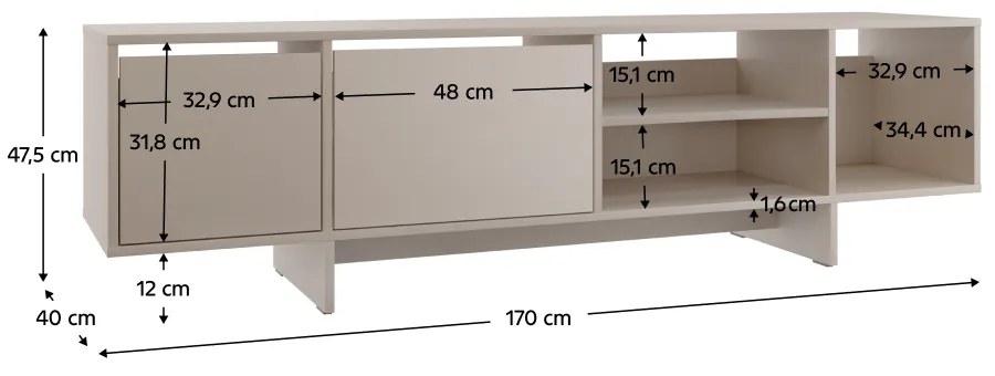 Măsuță TV STANDO STD01, crem