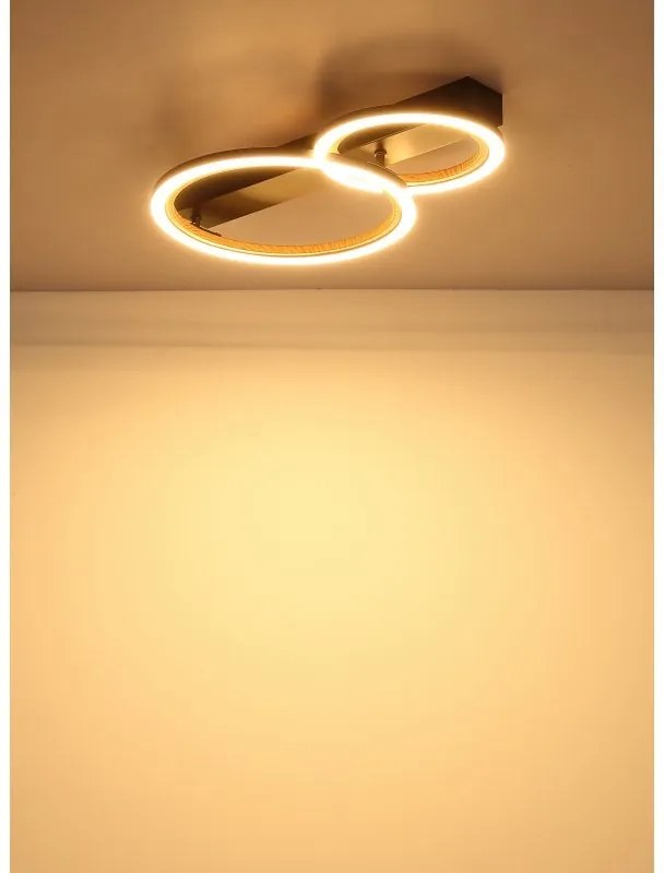 Plafoniera LED aluminiu cu efect de lemn DAKARI I