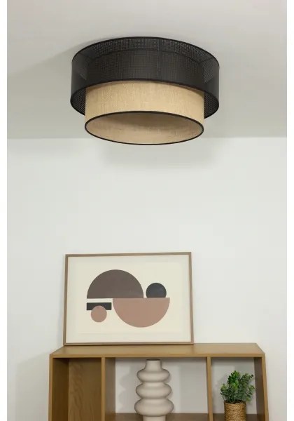 Plafonieră BORHO 1xE27/60W/230V Ø 50 cm negru/jută
