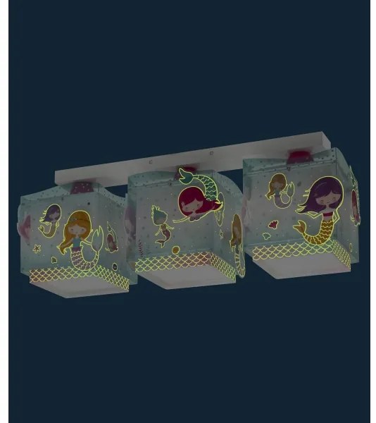 Plafonieră pentru copii MERMAIDS 3xE27/60W/230V Dalber 63443