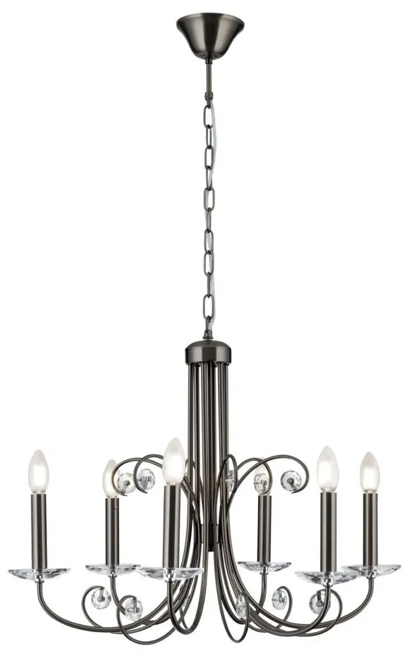 Candelabru stil clasic cu cristal K9 ARIANE 6L nickel inchis