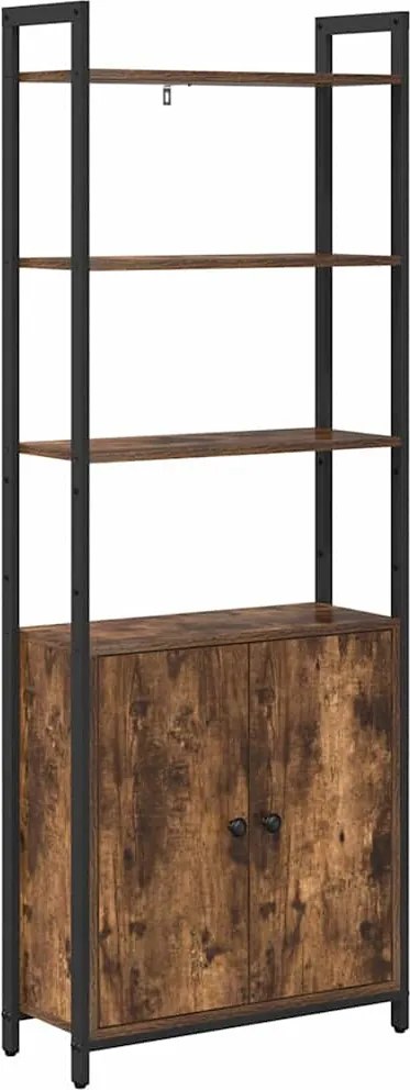vidaXL Dulap pentru cărți Stejar fumuriu 60 x 24 x 161 cm