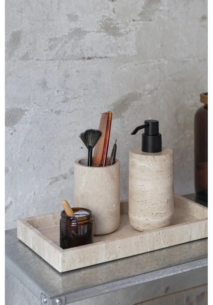 Dozator de săpun lichid bej din piatră 250 ml Travertine – Mette Ditmer Denmark