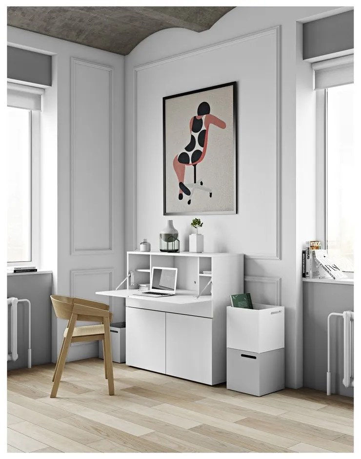 Birou cu blat alb TemaHome Focus, 110 x 109 cm