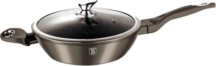 Tigaie marmorata cu capac 28 cm Carbon Metalic Line Berlinger Haus BH 1238