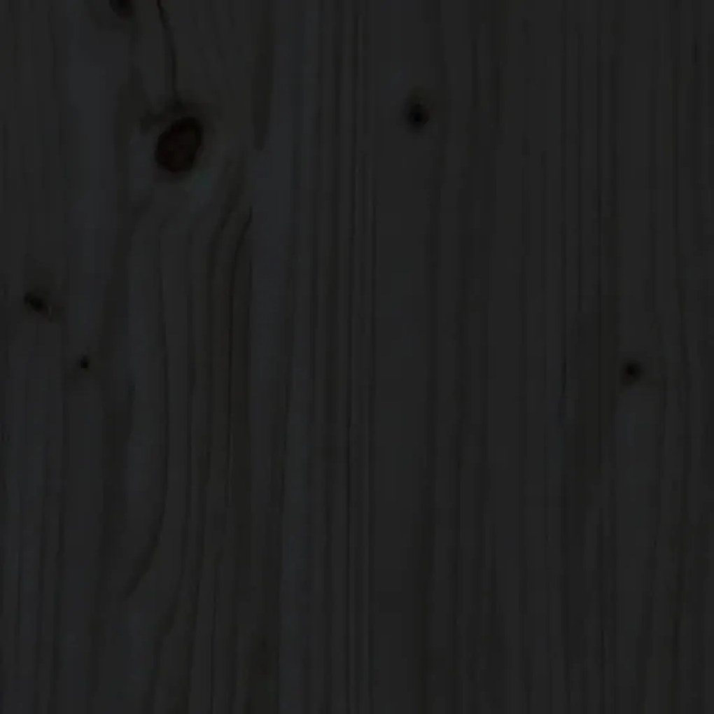 Noptiera, negru, 40x34x40 cm, lemn masiv de pin 1, Negru
