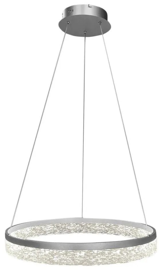Lustră LED suspendată pe cablu GALA LED/25W/230V Ø 50 cm, argintie