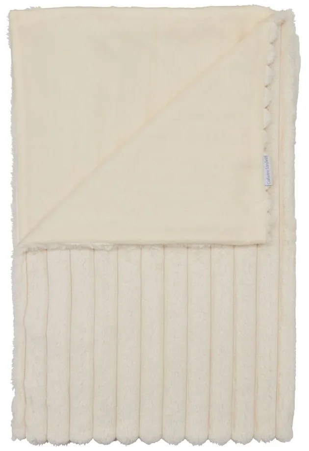 Pătură crem din micropluș/cocolino 130x170 cm Cosy Ribbed – Catherine Lansfield