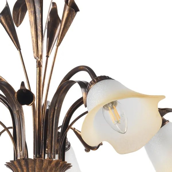 Lustră pe lanț LUCREZIA 5xE14/6W/230V bronz ONLI