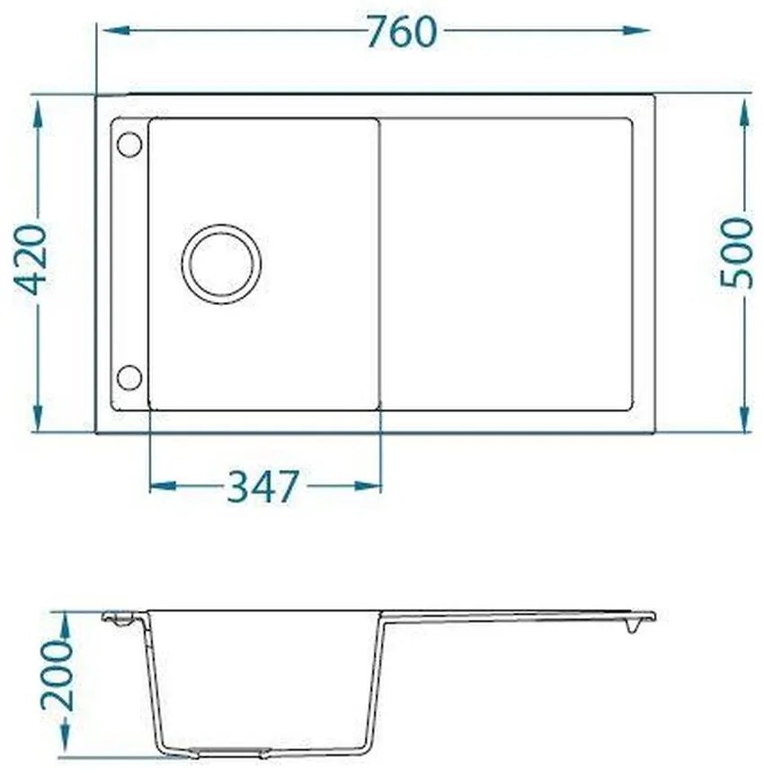 Chiuveta bucatarie compozit cu picurator alb mat Alveus Formic 30 Alb mat