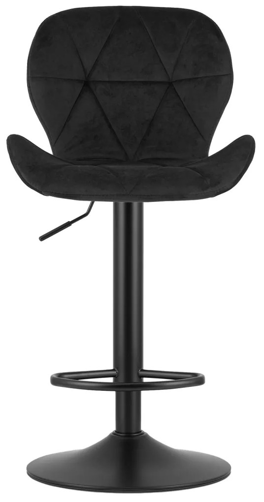 Scaun de bar cu picior negru WEST VELVET, negru