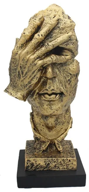 Statueta "nu vad", rasina, auriu, 33cm