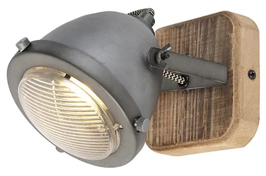 Spotlight industrial din oțel cu lemn inclinabil - Emado