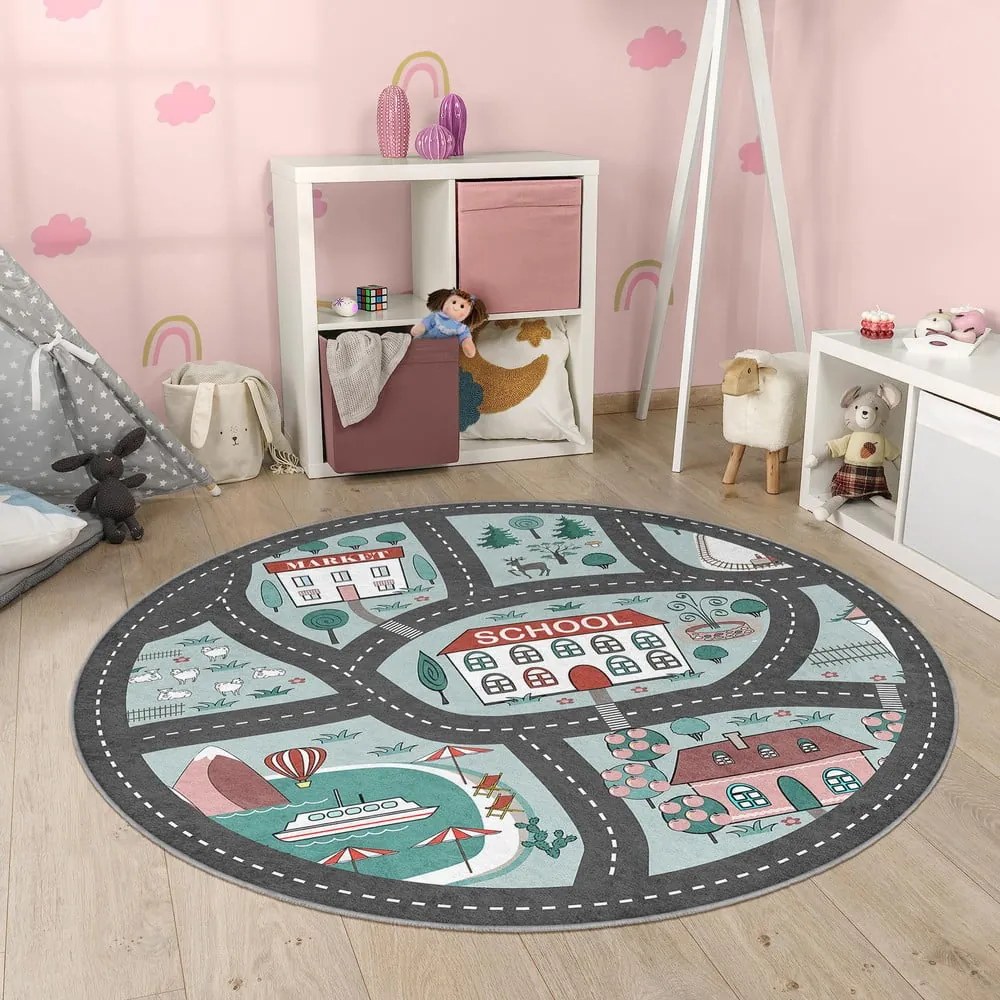 Covor de joacă pentru copii lavabil ø150 cm Happy Neighbourhood – Mila Home