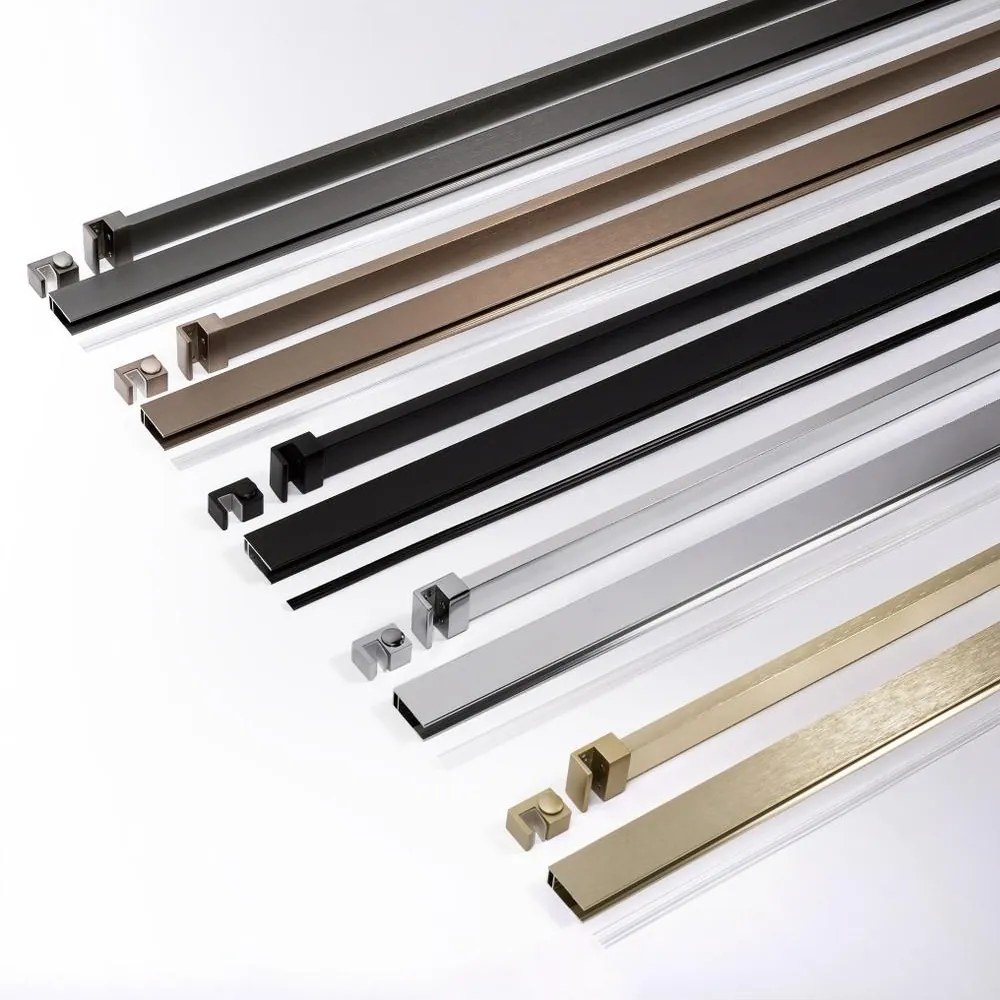 Paravan de dus fumuriu Rea Flexi Grey 130 cm cupru periat