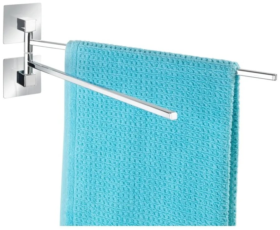 Suport dublu autoadeziv pentru prosoape Wenko Quadro