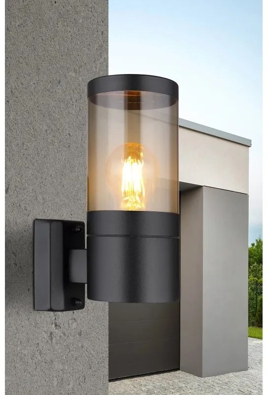 Aplica pentru exterior design modern IP44 Xeloo negru, fumuriu