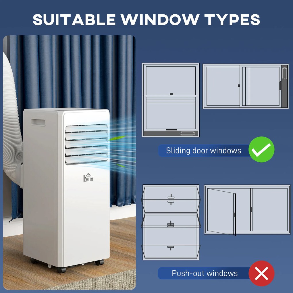 HOMCOM Climatizator Portabil 9000BTU: Răcire, Ventilator, Umiditate, Control Distanță - 20m² | Aosom Romania