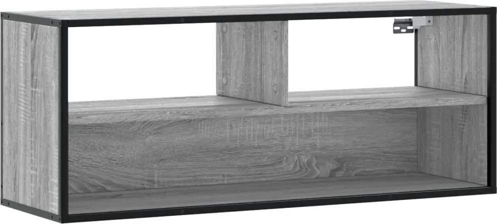vidaXL Dulap TV, gri sonoma, 100x31x39,5 cm, lemn prelucrat și metal
