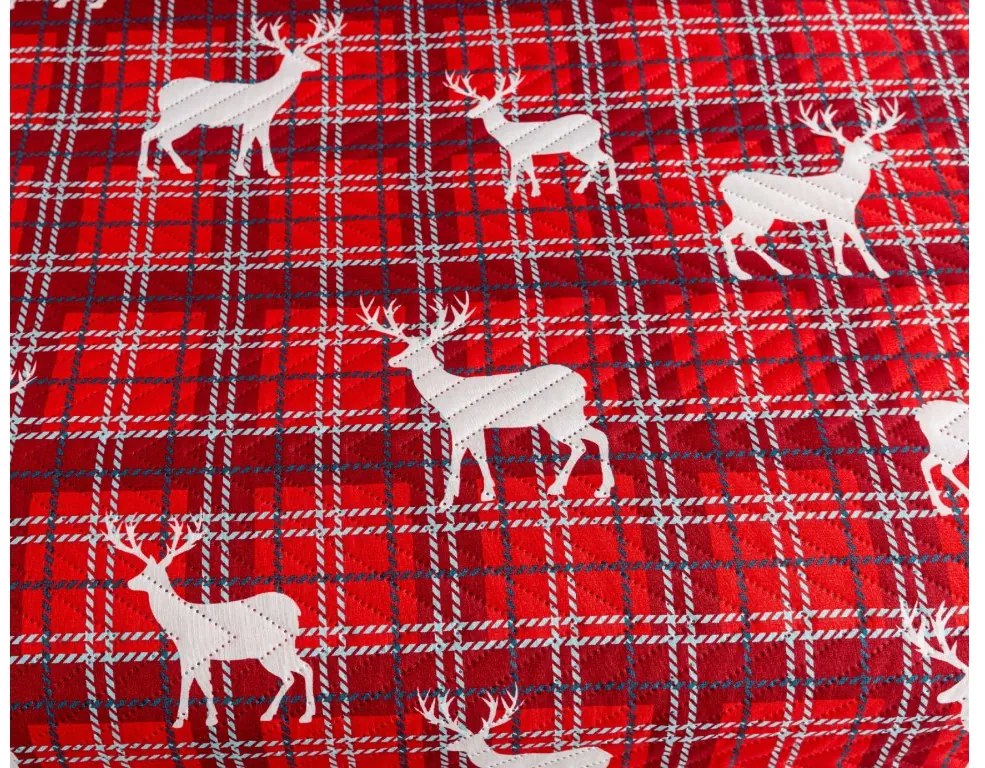 Cuvertura de pat DEER AND PLAID rosu Dimensiune: 170 x 210 cm