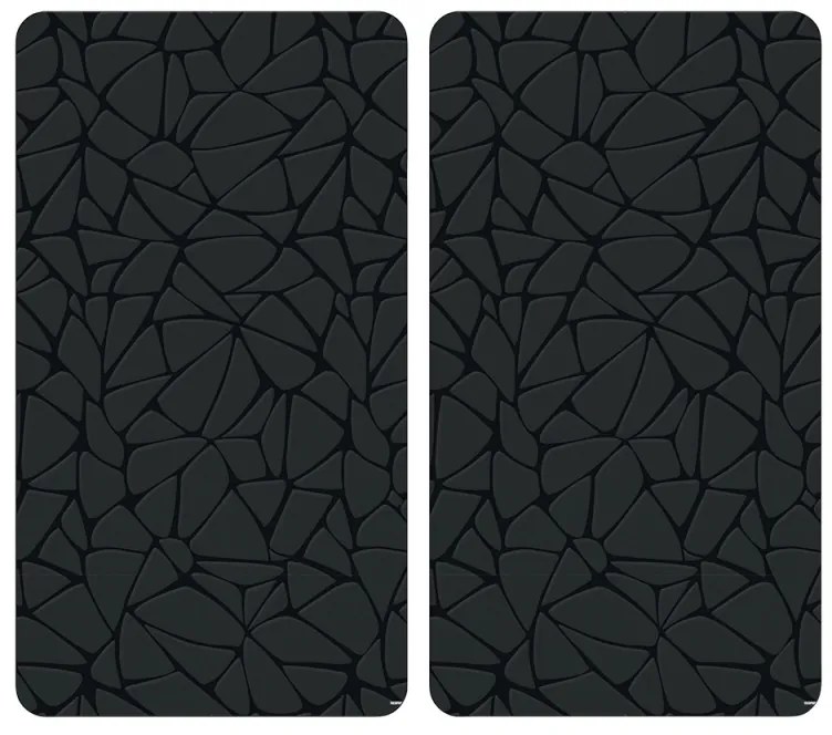 Set 2 protectoare plita bucatarie Kesper 37534, 52x30 cm, Sticla calita, Anti-alunecare, Negru