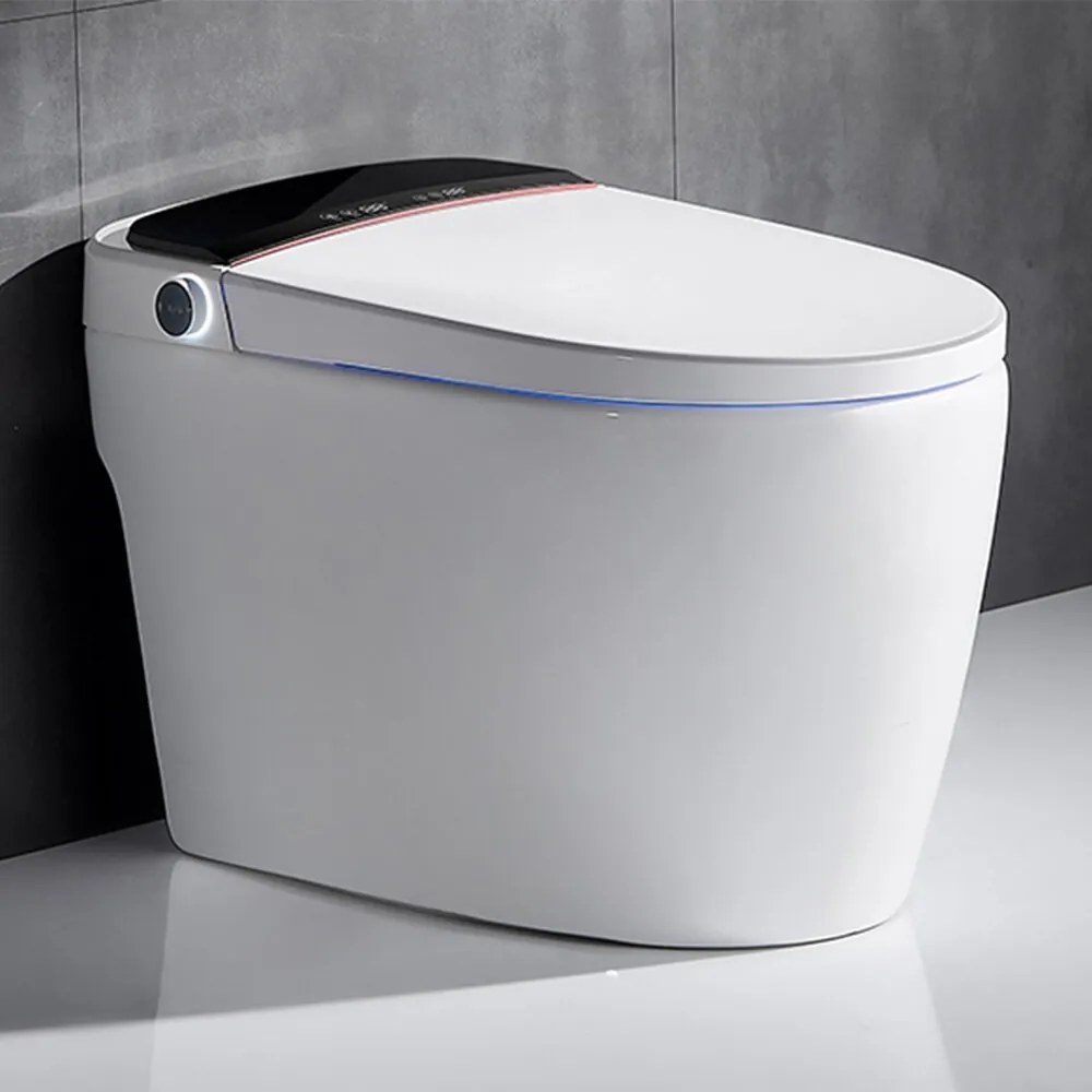 Set vas WC pe pardoseala Relax Regal finisaj alb lucios cu functie bideu electric si capac softclose