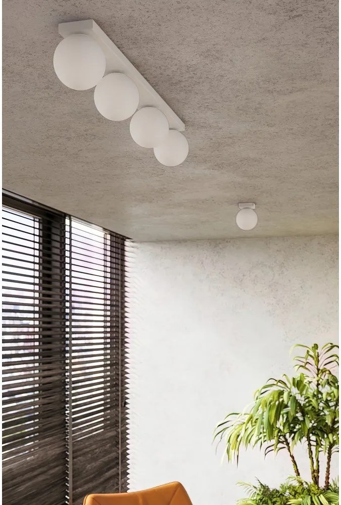 Plafonieră albă cu abajur din sticlă ø 12 cm Umerta – Sollux