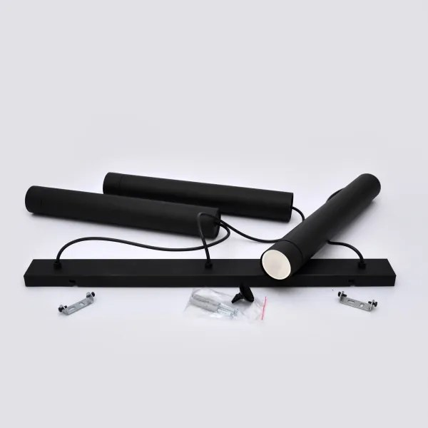 Lustră LED pe cablu TUBA 3xGU10/4,8W/230V neagră